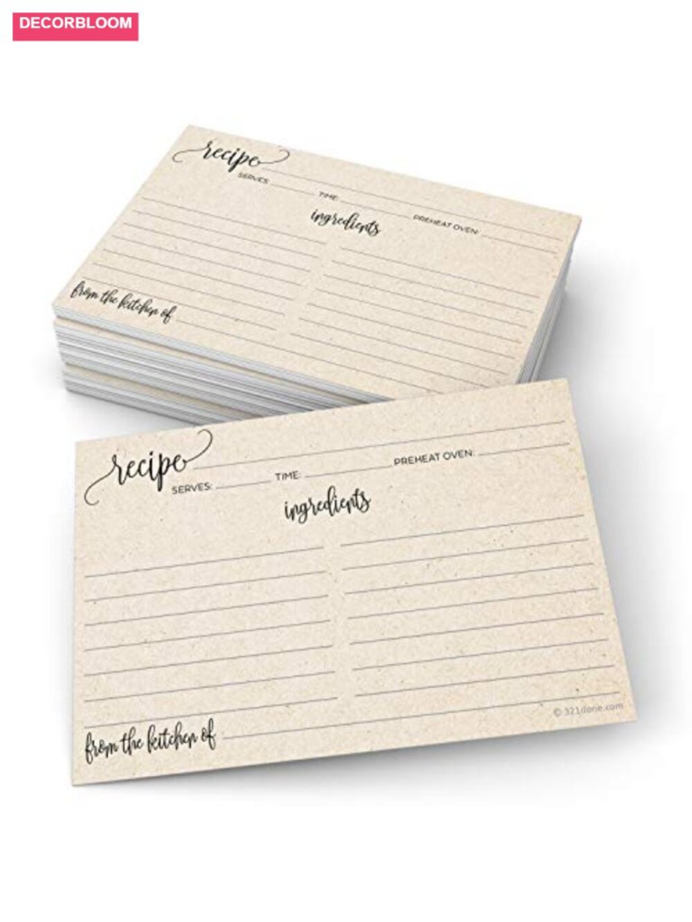 50 Blank Recipe Cards 4x6 Double-Sided Thick Card Stock Cookbook Gifts